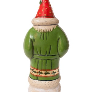 Green and Red Santa with Gold Swag