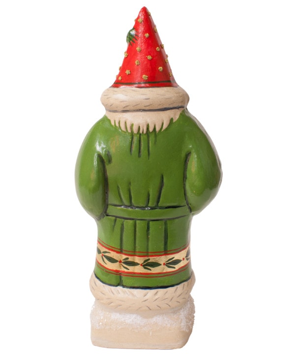 Green and Red Santa with Gold Swag