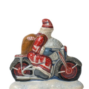 Red Forest Santa on Motorcycle