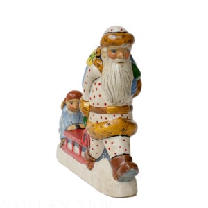 White Father Christmas and Angel Pushing Sled