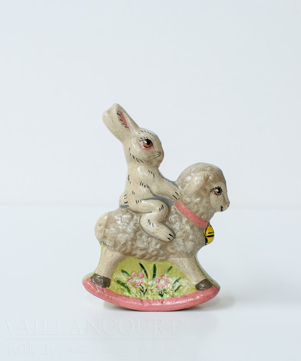 Rabbit Riding Lamb with Pink