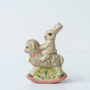 Rabbit Riding Lamb with Pink