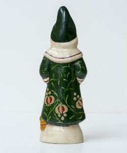 Green Eyed Santa in Burgundy Brocade