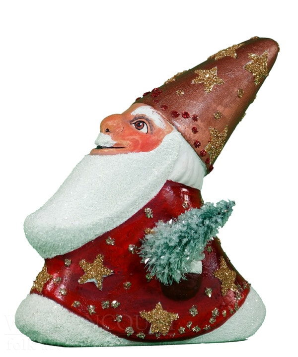 Contemporary Santa with Red Star Coat