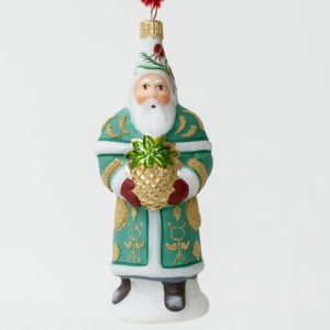 Blue Santa with Pineapple Plaque