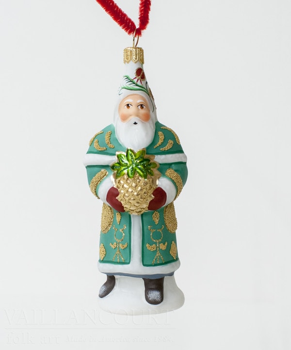 Blue Santa with Pineapple Plaque