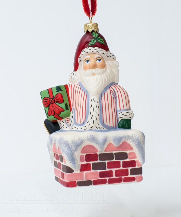 Santa in Chimney Ornament