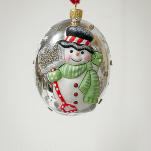 Jingle Balls™ Silver Snowman with Shovel