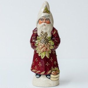 Father Christmas with Beaded Burgundy Coat