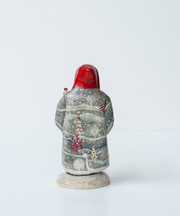 Small Grey Father Christmas with Tree