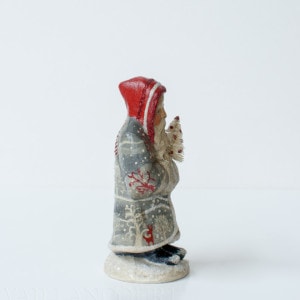 Small Grey Father Christmas with Tree