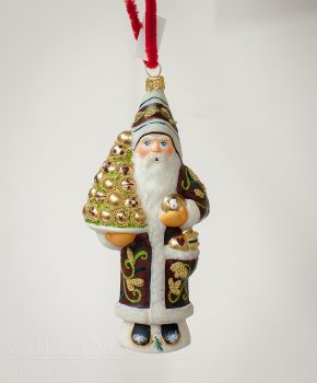 Santa with Gold Ornaments