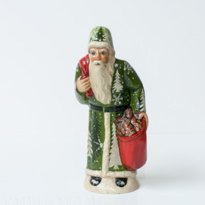 Hunched Father Christmas with Green Forest Coat