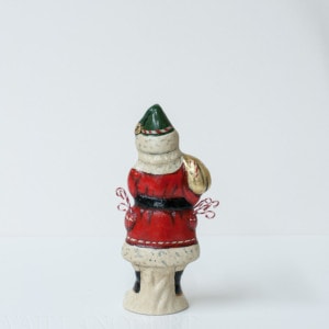 Candy Cane Santa with Gold Bag
