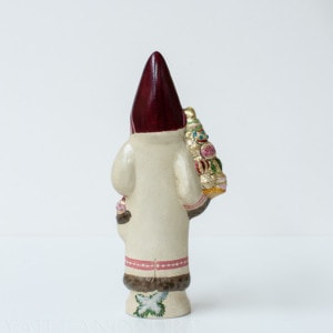 White Father Christmas Holding Ornaments