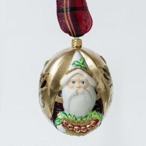 Jingle Balls™ Santa On Gold with Wreath