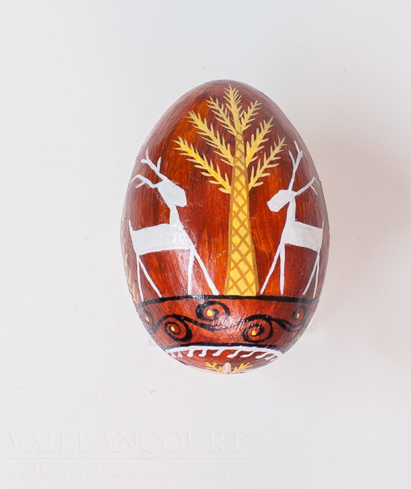 Decorated Reindeer Motif Flat Egg