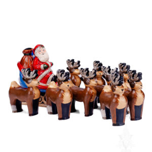 Santa in Sleigh with Nine Reindeer