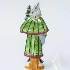 Green Metallic Father Christmas with Partridge Hat, VFA Nr. 12048