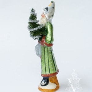 Green Metallic Father Christmas with Partridge Hat, VFA Nr. 12048