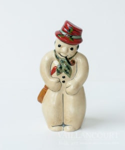 Snowman with Glitter Coal in Red