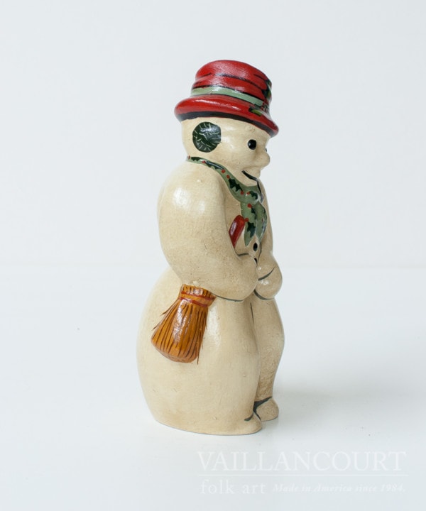Snowman with Glitter Coal in Red