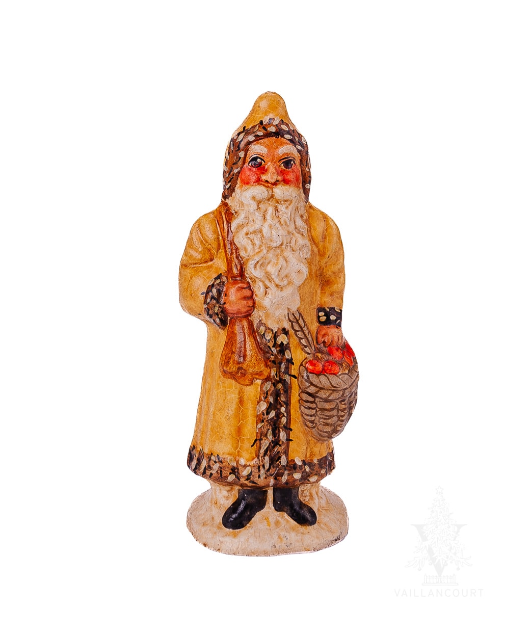 Yellow Father Christmas with Walnuts in Sack