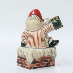 Striped Santa in Chimney With Present, VFA Nr. 13039