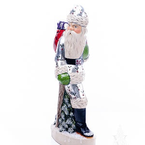 Walking Stick Father Christmas in Silver