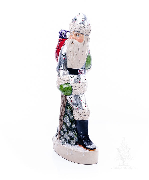 Walking Stick Father Christmas in Silver