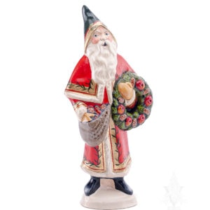 Santa in Red with Colonial Wreath
