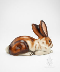 Brown and White Lying Rabbit