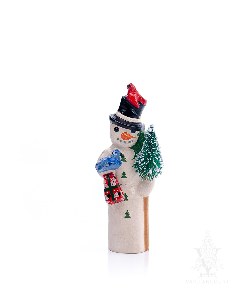 Snowman with Blue Jay and Bird Feed