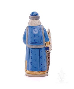 Old World Santa in Blue with Basket and Teddy