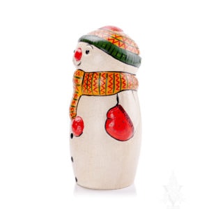 Snowman with Knitted Scarf and Hat