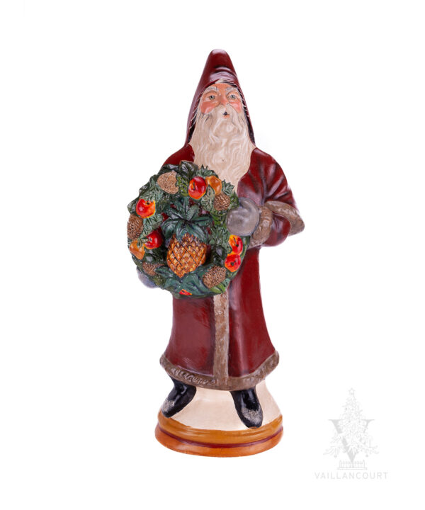 Red Santa with Pineapple Wreath