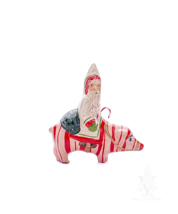 Father Christmas on Candy Cane Pig