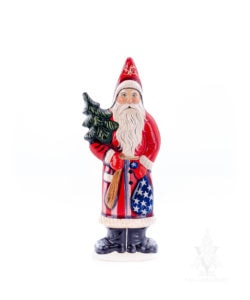 Patriotic Father Christmas with Tree