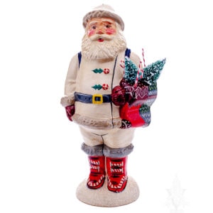 American Christmas Santa with Stockings and Candy Canes Trees
