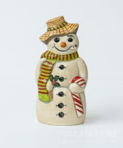 Snowman with Straw Hat