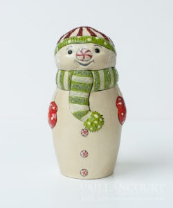 Snowman with Knit Cap and Scarf