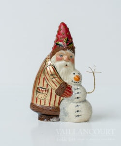 Santa with Glittered Snowman