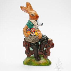 Rabbit Sitting on Fence with Eggs and Pipe