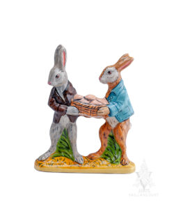 Two Rabbits Carrying Egg Basket