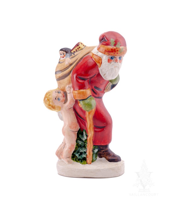 Father Christmas with Angel Holding Sack