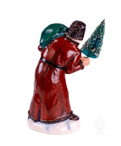 Father Christmas Window Display Brown Holding Tree