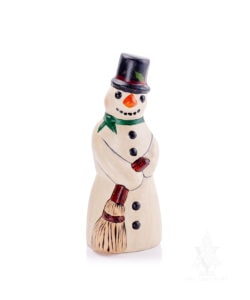 Snowman with Green Scarf and Broom