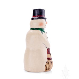 Snowman with Green Scarf and Broom