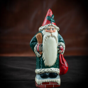 Father Christmas on Chimney with Toy Bag