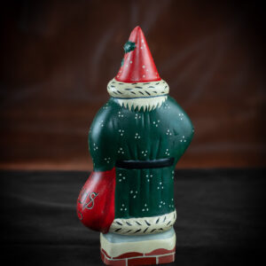 Father Christmas on Chimney with Toy Bag